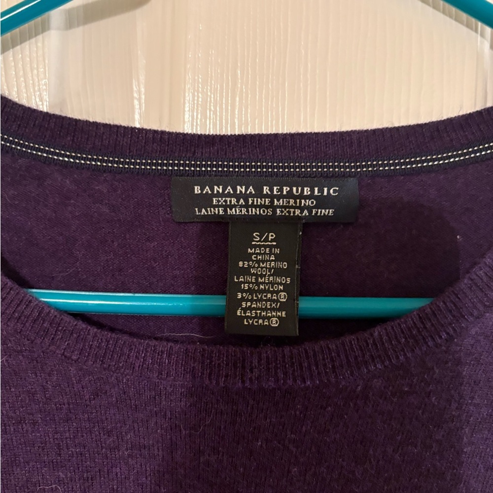 Banana Republic Deep Purple Merino Wool Sweater
